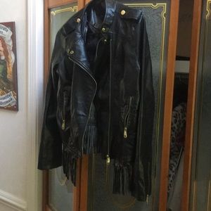Black faux leather jacket